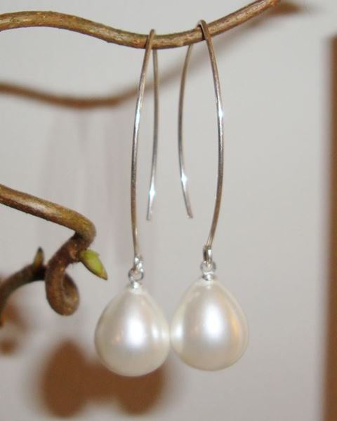 Billede af Hvid shell pearl dråbe
