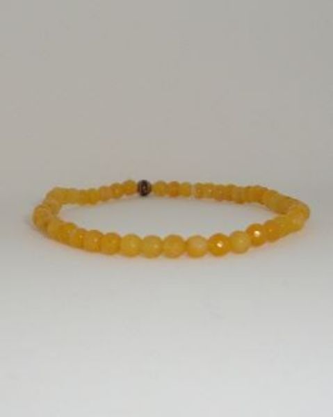 Armbånd gul topaz 3 mm, topas, halvædelsten