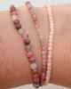 armbånd, rhodonit, perler, ædelsten, halvædelsten, rosa, lyserød, 2 mm, smykker
