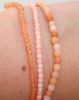solsten, orange, gylden, forgyldt, smykker, halvædelsten, armbånd, elastikarmbånd, accessories, perler, beads, ædelsten,