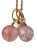 shell pearl, sart rosa, kirsebærkvarts, facetteret kirsebærkvarts, vedhæng, vedhæng til halskæde, ædelsten, halvædelsten, smykker, accessories, håndlavede smykker