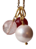 shell pearl, sart rosa, kirsebærkvarts, facetteret kirsebærkvarts, vedhæng, vedhæng til halskæde, ædelsten, halvædelsten, smykker, accessories, håndlavede smykker