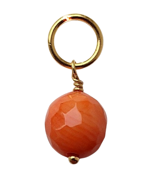 orange koral, vedhæng, vedhæng til halskæde, ædelsten, halvædelsten, smykker, accessories, håndlavede smykke