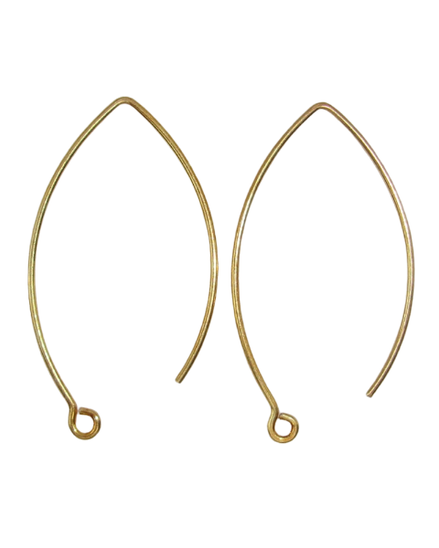 Lang ørebøjle, forgyldt sølv, forgyldt, guld, design selv, design-selv, ørebøjle, håndlavede smykker