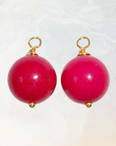 Cerise jade, cerise, øreringe, forgyldt, design selv, halvædelsen, smykke, smykker, dansk design, håndlavet, håndlavede smykker, lav din egen ørering